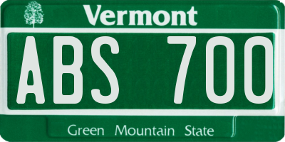 VT license plate ABS700