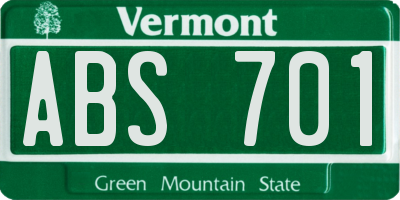 VT license plate ABS701