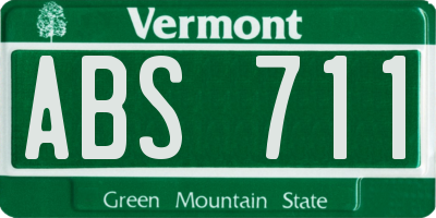 VT license plate ABS711