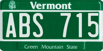 VT license plate ABS715