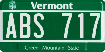 VT license plate ABS717