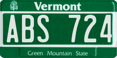 VT license plate ABS724