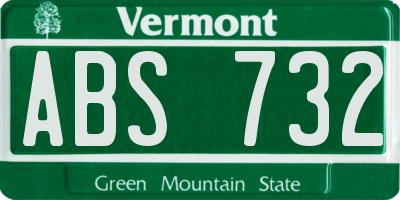 VT license plate ABS732