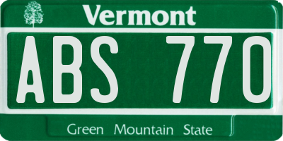 VT license plate ABS770