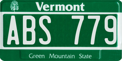 VT license plate ABS779