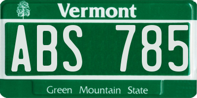 VT license plate ABS785