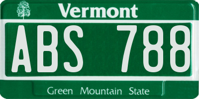 VT license plate ABS788