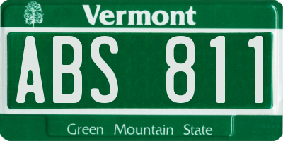 VT license plate ABS811