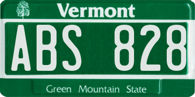 VT license plate ABS828