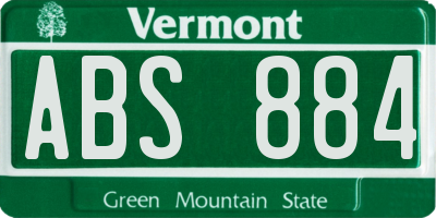 VT license plate ABS884