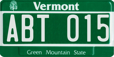 VT license plate ABT015