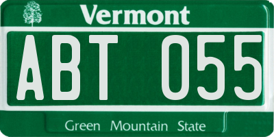 VT license plate ABT055