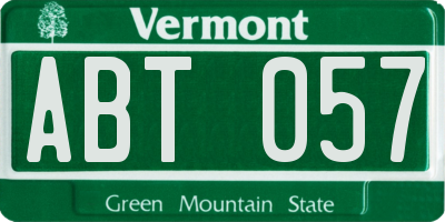 VT license plate ABT057