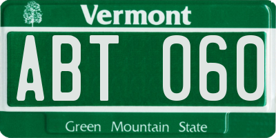 VT license plate ABT060