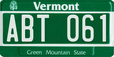 VT license plate ABT061