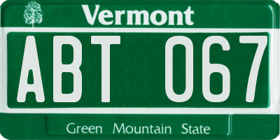 VT license plate ABT067