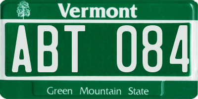 VT license plate ABT084