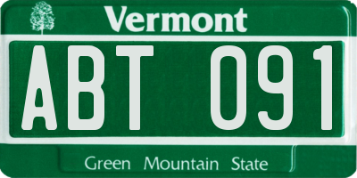 VT license plate ABT091