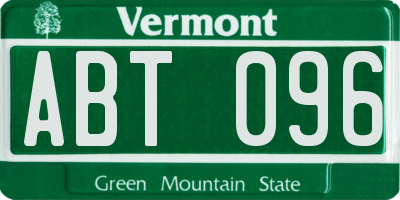 VT license plate ABT096