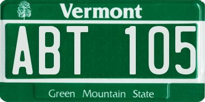 VT license plate ABT105