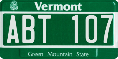 VT license plate ABT107