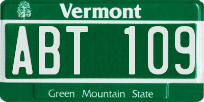 VT license plate ABT109