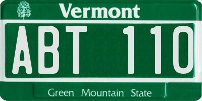 VT license plate ABT110