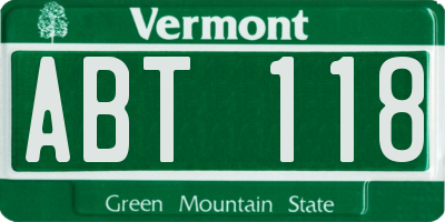 VT license plate ABT118