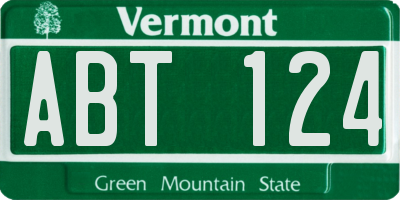 VT license plate ABT124