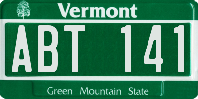 VT license plate ABT141