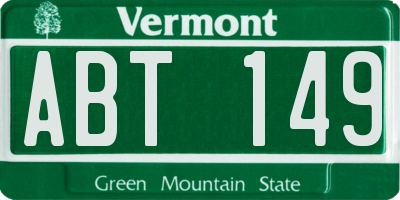 VT license plate ABT149