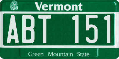 VT license plate ABT151