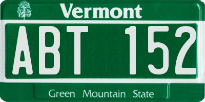 VT license plate ABT152