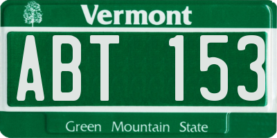 VT license plate ABT153