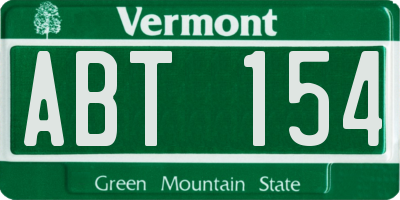 VT license plate ABT154