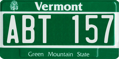 VT license plate ABT157