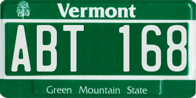 VT license plate ABT168