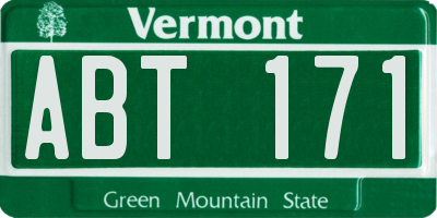 VT license plate ABT171
