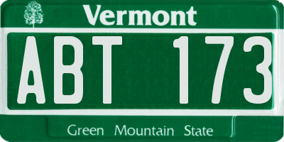 VT license plate ABT173