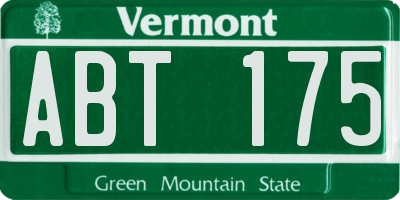 VT license plate ABT175