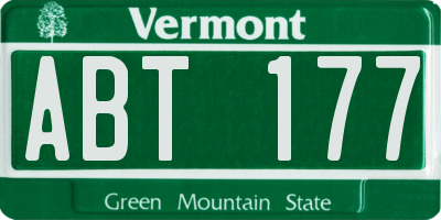 VT license plate ABT177