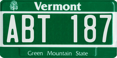 VT license plate ABT187
