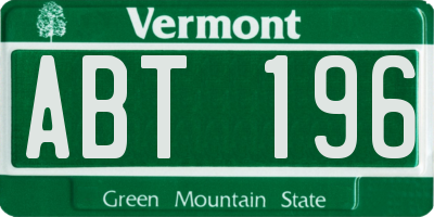 VT license plate ABT196
