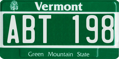 VT license plate ABT198