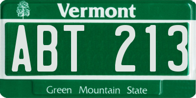 VT license plate ABT213