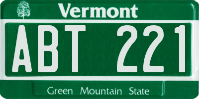 VT license plate ABT221