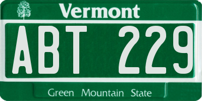 VT license plate ABT229