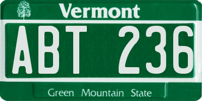 VT license plate ABT236