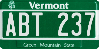VT license plate ABT237