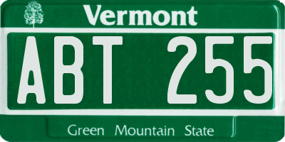 VT license plate ABT255